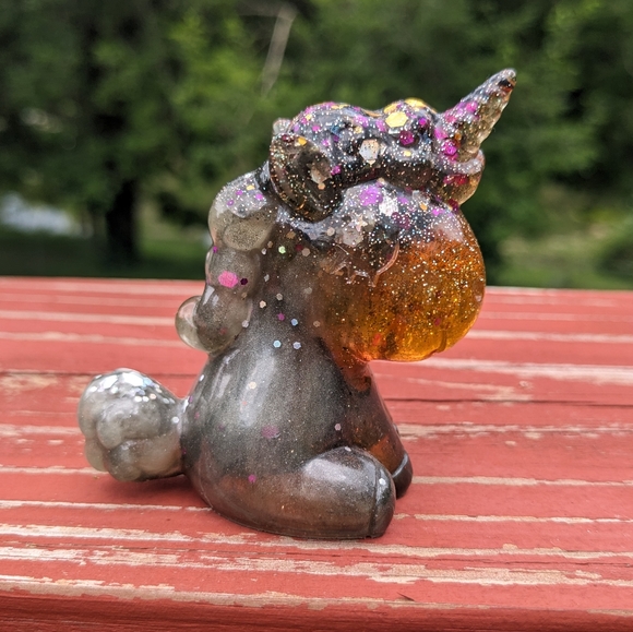 Unicorn Set Three Cute Kawaii Gift Handmade Epoxy Resin Glitter Colorful Rainbow - Picture 12 of 15